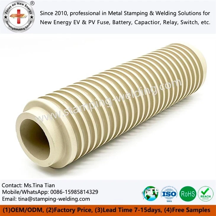 Insulating corrugated ceramic sleeve